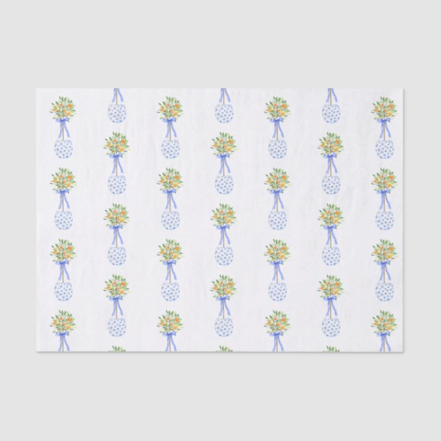 Papel De Seda Variável de Árvore Laranja de Quarela (Frente )