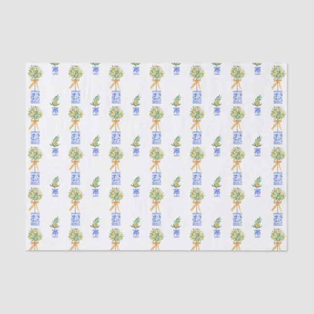 Papel De Seda Variável de Árvore Laranja de Quarela (Frente )