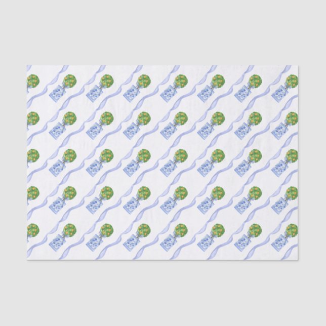 Papel De Seda Variável de Árvore Laranja de Quarela (Frente )