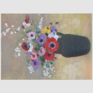 Papel De Seda Vase com Flores Mistas, Redon