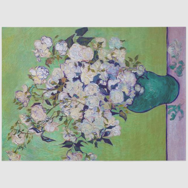Papel De Seda Vase de Rosas, Vincent van Gogh (Frente )