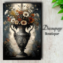 Vaso de Prata Decoupage Floral Barroco Gótico