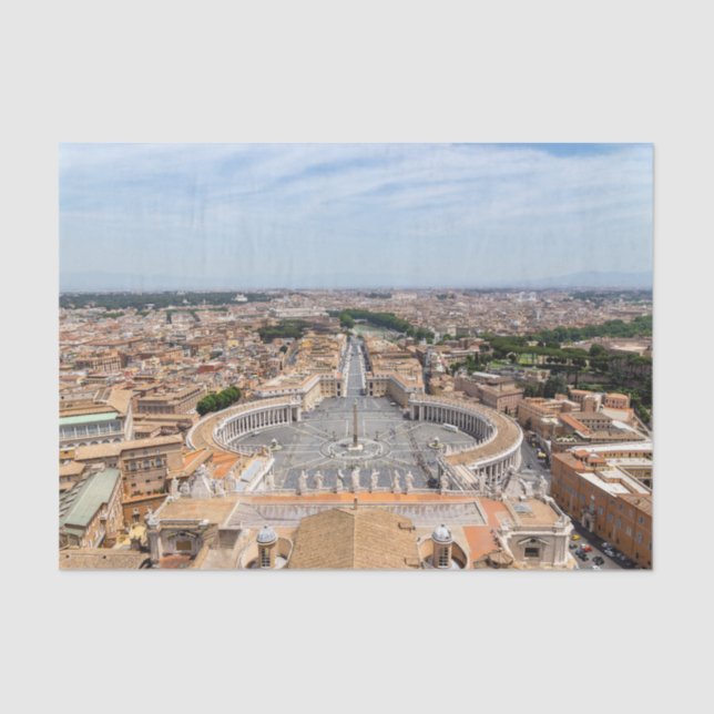 Papel De Seda Vaticano, Itália: Ruas. Vista aérea de Peter Squar (Frente )