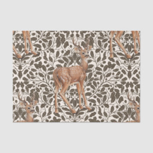 Papel De Seda Veado em cor damasco decorativa de carvalho em cas