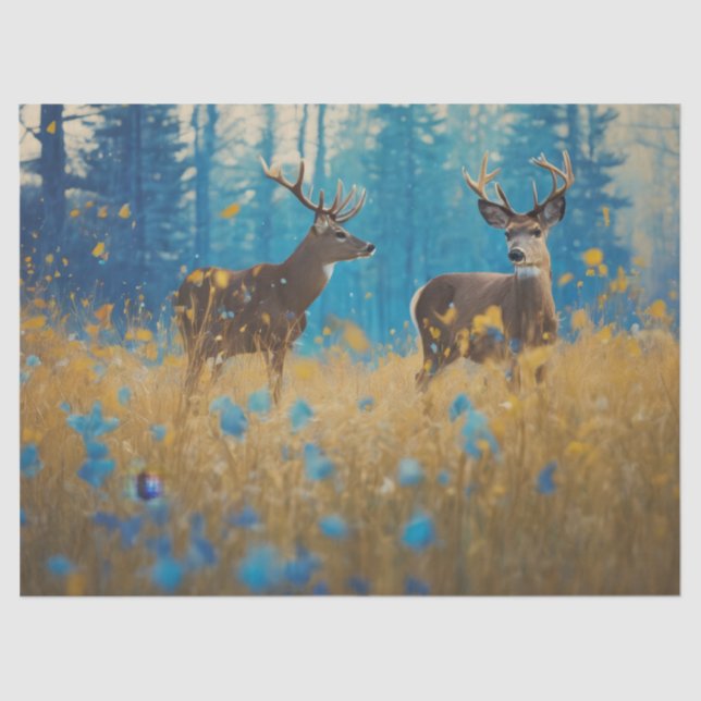 Papel De Seda veado num campo de flores (Frente )