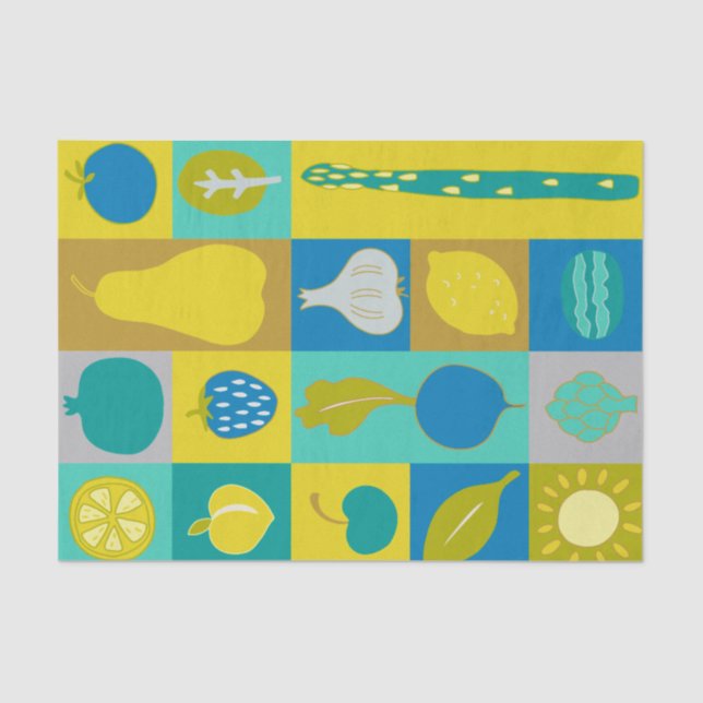 Papel De Seda Veggie Blocks I (Frente )