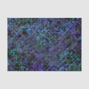 Papel De Seda veias cibernéticas, em azul e verde: