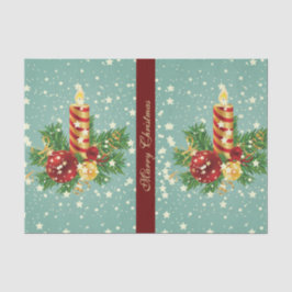 Papel De Seda Vela De Natal E Flocos De Neve