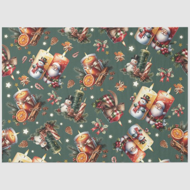 Papel De Seda Velas de Natal quentes (Frente )