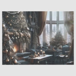 Papel De Seda Velha Cena de Natal Moída Moldada