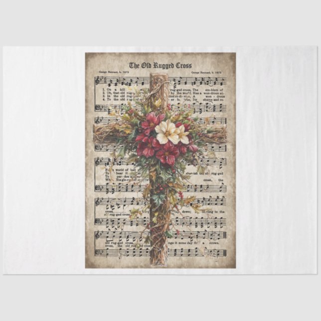 Papel De Seda Velho Natal Cruzado (Frente )