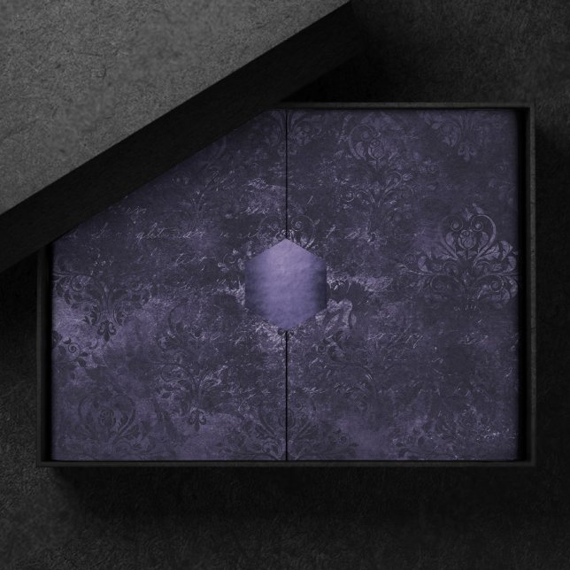Papel De Seda Velvety Midnight Damask | Indigo Purple Grunge (Criador carregado)