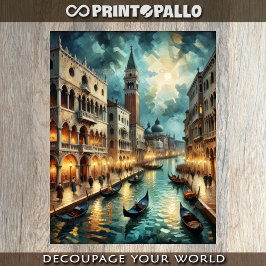 Papel De Seda Venice Grand Canal à noite