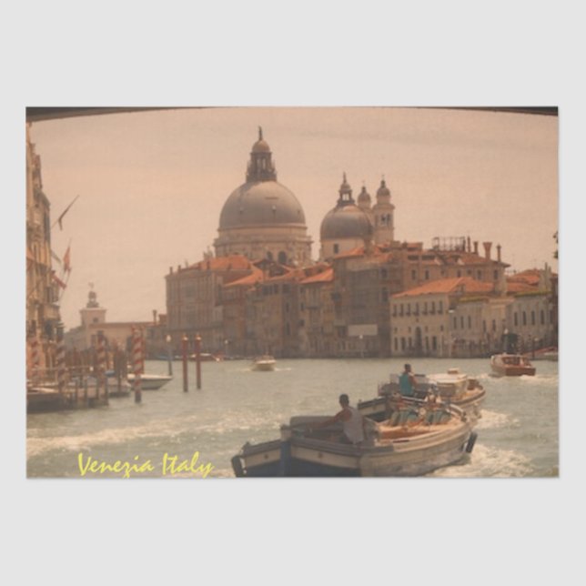 Papel De Seda Venice Itália Grande Canal Vintage (Frente )