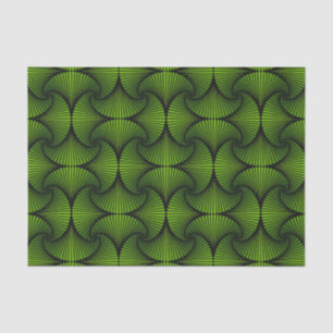 Papel De Seda Ventilador 3D Geométrico 3D Verde