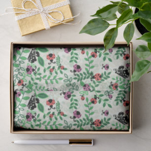 Papel De Seda Verão - Insetos-Dama, Borboletas e Folhas