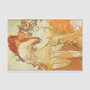 Papel De Seda Verão por Alphonse Mucha Tissue Paper