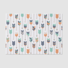 Papel De Seda Verde alaranjado azul da seta tribal