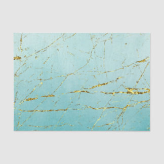 Papel De Seda Verde Azul Com Dourado