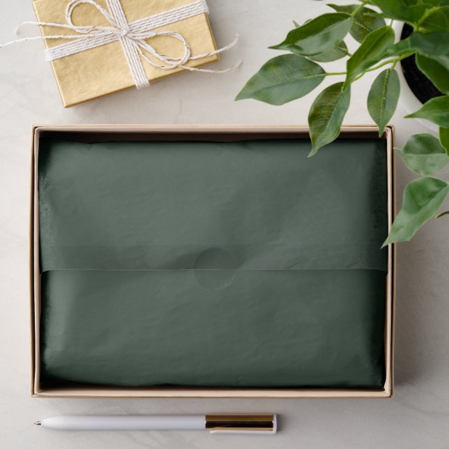 Papel De Seda Verde Cinza Escuro (Presente)