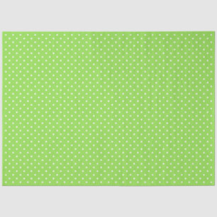 Papel De Seda Verde Com Bolinhas Brancas