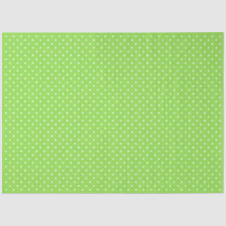 Papel De Seda Verde Com Bolinhas Brancas