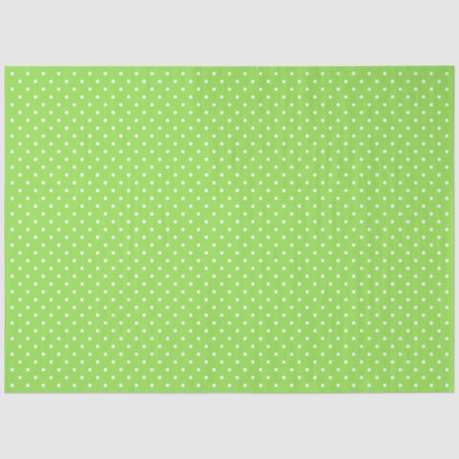 Papel De Seda Verde Com Bolinhas Brancas (Frente )