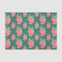 Verde com Flores Rosa