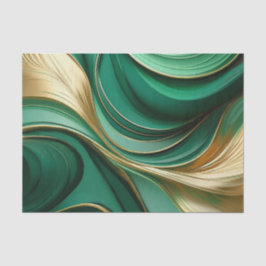 Papel De Seda Verde de Natal e Dourado