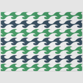 Papel De Seda Verde e Azul-Marinho Série Náutica Design 5
