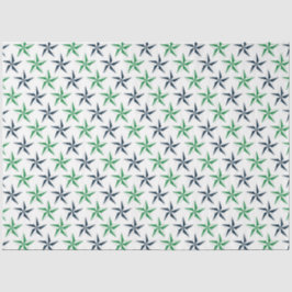 Papel De Seda Verde e Azul-Marinho Série Náutica Design 6