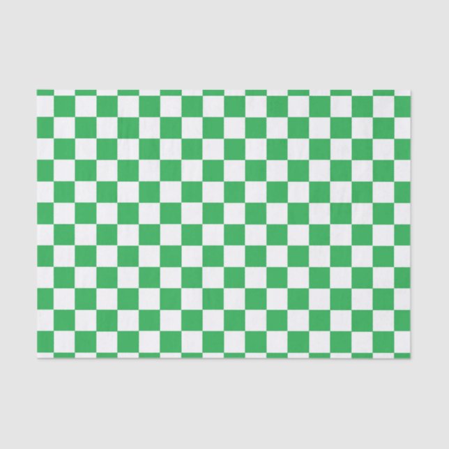 Papel De Seda Verde e branco verificados (Frente )