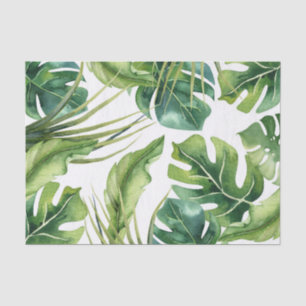 Papel De Seda Verde Elegante Folhas de Palmeira Tropicais de Ver