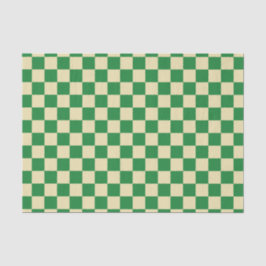 Papel De Seda Verde escuro e bege Checkered