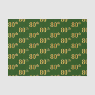 Papel De Seda Verde, evento (octogésimo) Dourado do 80 do falso