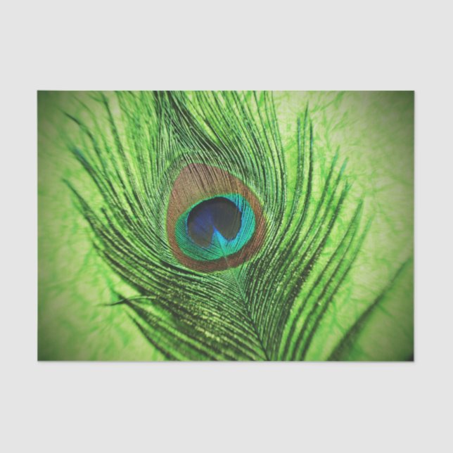 Papel De Seda Verde limão do pavão (Frente )