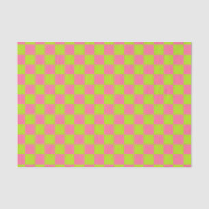 Papel De Seda Verde limão e rosa verificados