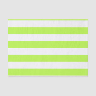 Papel De Seda Verde limão Horizontal Negrito e Listras Brancas