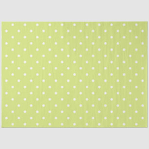 Papel De Seda Verde limão PALE COM BOLINHAS BRANCAS