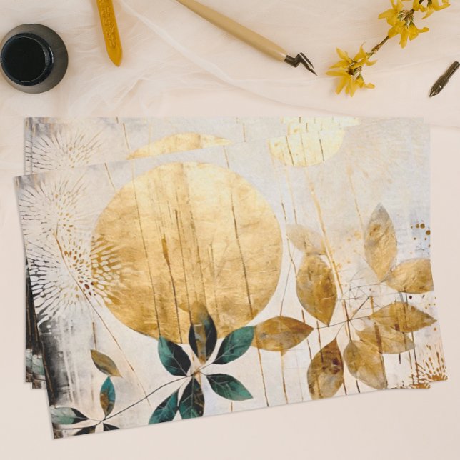 Papel De Seda Verde moderno e Dourado (Criador carregado)