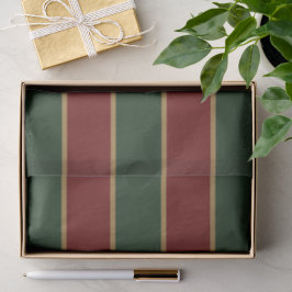 Papel De Seda Verde Natal Clássico E Vermelho Com Trim Dourado