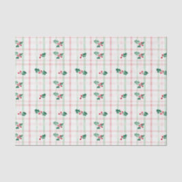 Papel De Seda Verde rosa-branca retrô de Natal