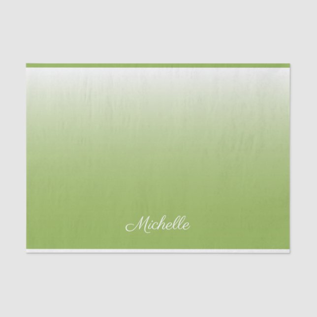 Papel De Seda Verde-verde-verde-gradiente personalizado (Frente )