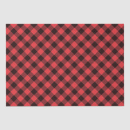 Papel De Seda Verificação de Buffalo Vermelho e Negro