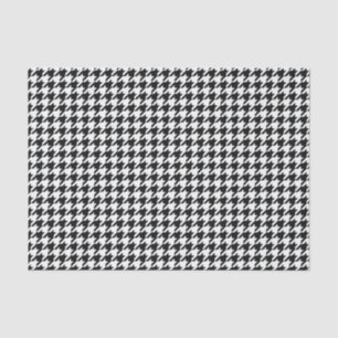 Papel De Seda Verificação de houndstooth Clássico Branco Preto