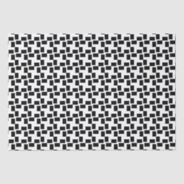 Papel De Seda Verificação Geométrica Preta e Branca