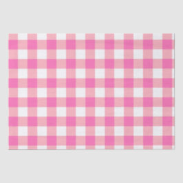 Papel De Seda Verificações de Xadrez Gingham Grandes e Rosa