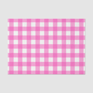 Papel De Seda Verificações Modernas de Buffalo Branco Rosa