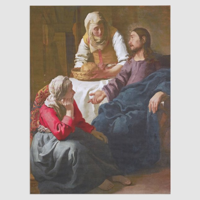 Papel De Seda Vermeer - Cristo na Casa de Martha e Mary (Criador carregado)