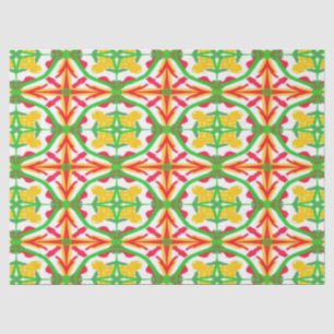 Papel De Seda Vermelho, Amarelo e Verde limão